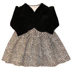 Vestido + Casaco Glamour Oncinha Preto Bebê Menina Vestido + Casaco Glamour Oncinha Preto Bebê Menina