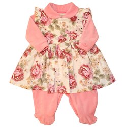 Macacão + Vestido Mimo Rosê Plush 2 Peças Macacão + Vestido Mimo Rosê Plush 2 Peças