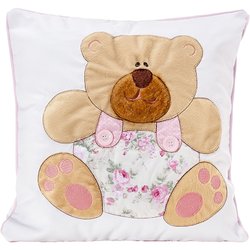 Almofada Bordada Ursinha Baby Rosa 100% Algodão Almofada Bordada Ursinha Baby Rosa 100% Algodão