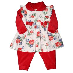 Macacão + Vestido Mimo Vermelho Plush 2 Peças Macacão + Vestido Mimo Vermelho Plush 2 Peças
