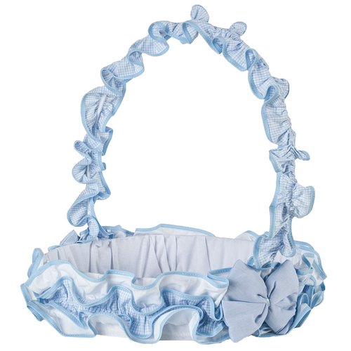 Cesta Decorada Para Quarto Enxoval Bebê Menino Luxo Azul