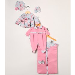 Saída de Maternidade Floral Rosa 4 Peças Saída de Maternidade Floral Rosa 4 Peças