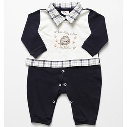 Macacão de Bebê Menino Meu Reizinho Xadrez Marinho Macacão de Bebê Menino Meu Reizinho Xadrez Marinho