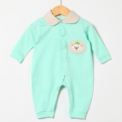 Macacão de Bebê Menino Ursinho Verde Manga Longa Macacão de Bebê Menino Ursinho Verde Manga Longa