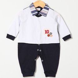 Macacão de Bebê Menino Campeão Marinho Manga Longa Macacão de Bebê Menino Campeão Marinho Manga Longa