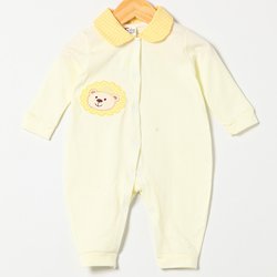 Macacão de Bebê Amarelo Urso Manga Longa Macacão de Bebê Amarelo Urso Manga Longa