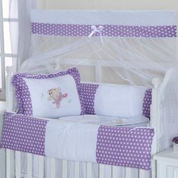 Kit de Berço Americano Ursa Bailarina Lilás 9 Peças Kit de Berço Americano Ursa Bailarina Lilás 9 Peças