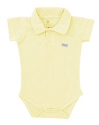 Body Bebê Clássico Pólo Amarelo Manga Curta - G Body Bebê Clássico Pólo Amarelo Manga Curta - G