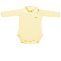 Body Bebê Pólo Amarelo Manga Longa - M Body Bebê Pólo Amarelo Manga Longa - M