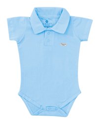 Body Bebê Menino Clássico Pólo Azul Manga Curta - P Body Bebê Menino Clássico Pólo Azul Manga Curta - P