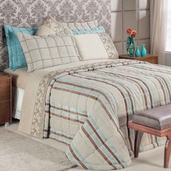 Jogo de Cama Jacquard Bege Casal Padrão 4 Peças 100% Algodão Jogo de Cama Jacquard Bege Casal Padrão 4 Peças 100% Algodão