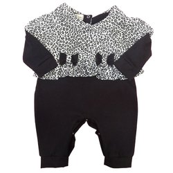 Macacão Bebê Menina Gigi Oncinha Preto Macacão Bebê Menina Gigi Oncinha Preto
