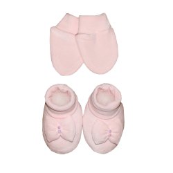 Luvinhas e Pantufas Lacinho Rosa Plush Luvinhas e Pantufas Lacinho Rosa Plush
