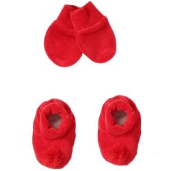 Luvinhas e Pantufas Florzinha Vermelho Plush Luvinhas e Pantufas Florzinha Vermelho Plush