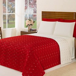 Cobre Leito Solteiro Onix 3 Peças Vermelho / Palha Cobre Leito Solteiro Onix 3 Peças Vermelho / Palha