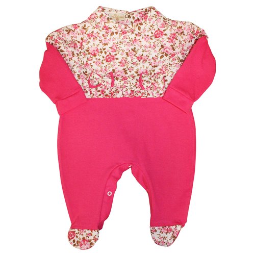 Macacão de Bebê Menina Gigi Floral Pink