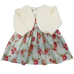 Vestido de Bebê com Casaco Glamour Floral Vestido de Bebê com Casaco Glamour Floral