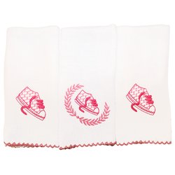 Fralda de Boca Sapatinho Rosa Kit 3 Peças 100% Algodão Fralda de Boca Sapatinho Rosa Kit 3 Peças 100% Algodão