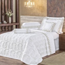 Cobre Leito Queen Mistral Branco Percal 200 Fios 3 Peças Cobre Leito Queen Mistral Branco Percal 200 Fios 3 Peças