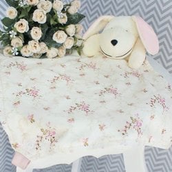 Naninha de Bebê Cachorrinha Floral Rosa Naninha de Bebê Cachorrinha Floral Rosa