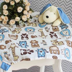 Naninha de Bebê Cachorrinho e Amiguinhos Azul Naninha de Bebê Cachorrinho e Amiguinhos Azul