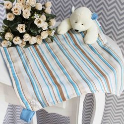 Naninha de Bebê Ursinho Listras Azul Naninha de Bebê Ursinho Listras Azul