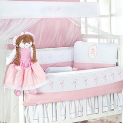 Kit de Berço Americano Bailarina Rosa 10 Peças Kit de Berço Americano Bailarina Rosa 10 Peças