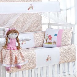 Kit de Berço Americano Camponesa Rosa 10 Peças Kit de Berço Americano Camponesa Rosa 10 Peças