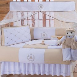 Kit de Berço Americano Príncipe Urso Cáqui 10 Peças Kit de Berço Americano Príncipe Urso Cáqui 10 Peças