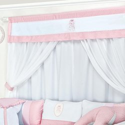 Cortina Quarto de Bebê Bailarina Rosa Poá Cortina Quarto de Bebê Bailarina Rosa Poá