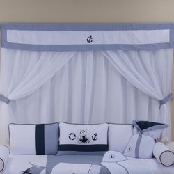 Cortina Quarto de Bebê Náutico Marinho Listras Cortina Quarto de Bebê Náutico Marinho Listras
