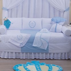 Kit Cama Babá Realeza Azul 6 Peças Kit Cama Babá Realeza Azul 6 Peças