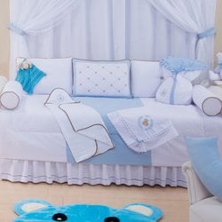 Kit Cama Babá Príncipe Urso Azul 6 Peças Kit Cama Babá Príncipe Urso Azul 6 Peças