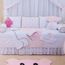 Kit Cama Babá Princesa Ursa Rosa 6 Peças Kit Cama Babá Princesa Ursa Rosa 6 Peças