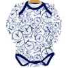 Body de Bebê Azul com Bicicleta Manga Longa