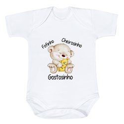 Body de Bebê Ursinho Fofinho Estampado Manga Curta Body de Bebê Ursinho Fofinho Estampado Manga Curta
