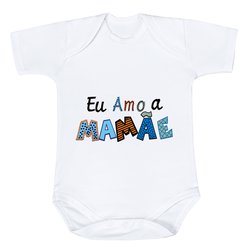 Body de Bebê Eu Amo a Mamãe Estampado Manga Curta Body de Bebê Eu Amo a Mamãe Estampado Manga Curta