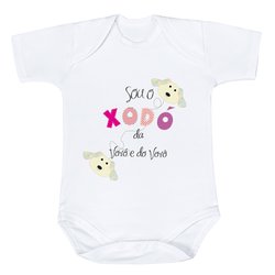Body de Bebê Xodó dos Avós Rosa Estampado Manga Curta Body de Bebê Xodó dos Avós Rosa Estampado Manga Curta