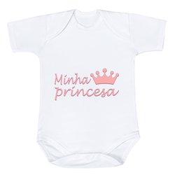 Body de Bebê Minha Princesa Estampado Manga Curta Body de Bebê Minha Princesa Estampado Manga Curta