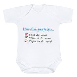 Body de Bebê Dia Perfeito Azul Estampado Manga Curta Body de Bebê Dia Perfeito Azul Estampado Manga Curta