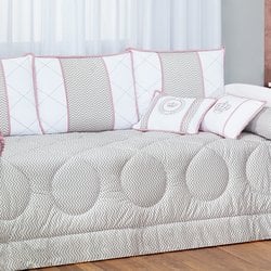 Kit Cama Babá Chevron Rosa 100% Algodão 8 Peças Kit Cama Babá Chevron Rosa 100% Algodão 8 Peças