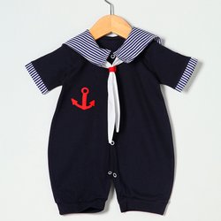 Macacão de Bebê Verão Marinheiro Marinho Macacão de Bebê Verão Marinheiro Marinho