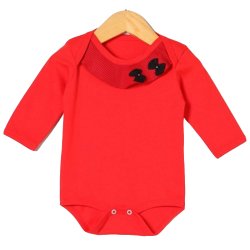 Body de Bebê Manga Longa Babadinho Vermelho Body de Bebê Manga Longa Babadinho Vermelho