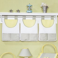 Porta Fraldas Varão Chevron Amarelo 100% Algodão 3 Peças Porta Fraldas Varão Chevron Amarelo 100% Algodão 3 Peças
