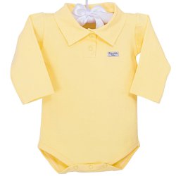 Body de Bebê Manga Longa Amarelo Pólo Body de Bebê Manga Longa Amarelo Pólo