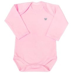 Body de Bebê Manga Longa Rosa Body de Bebê Manga Longa Rosa