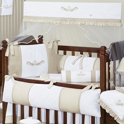 Kit Berço Classic Palha 100% Algodão 9 Peças Kit Berço Classic Palha 100% Algodão 9 Peças