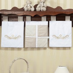Porta Fraldas Varão Classic Palha 100% Algodão 3 Peças Porta Fraldas Varão Classic Palha 100% Algodão 3 Peças