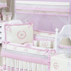 Kit Berço Elegance Rosa 100% Algodão 9 Peças Kit Berço Elegance Rosa 100% Algodão 9 Peças