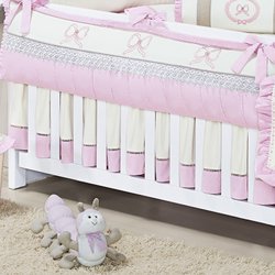 Saia de Berço Elegance Rosa 100% Algodão 2 Lados Saia de Berço Elegance Rosa 100% Algodão 2 Lados